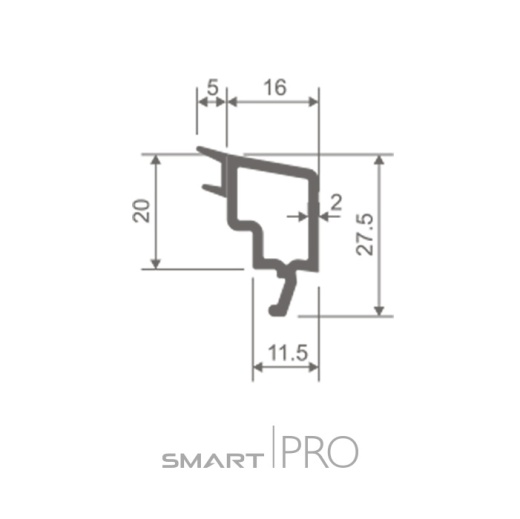 Штапик стандартный 16 мм на стеклопакет 24мм в Каскелене